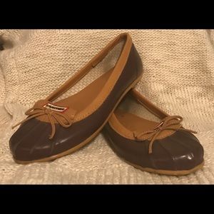 HUNTER RUBBER JAYLEN DUCK FLATS size 8